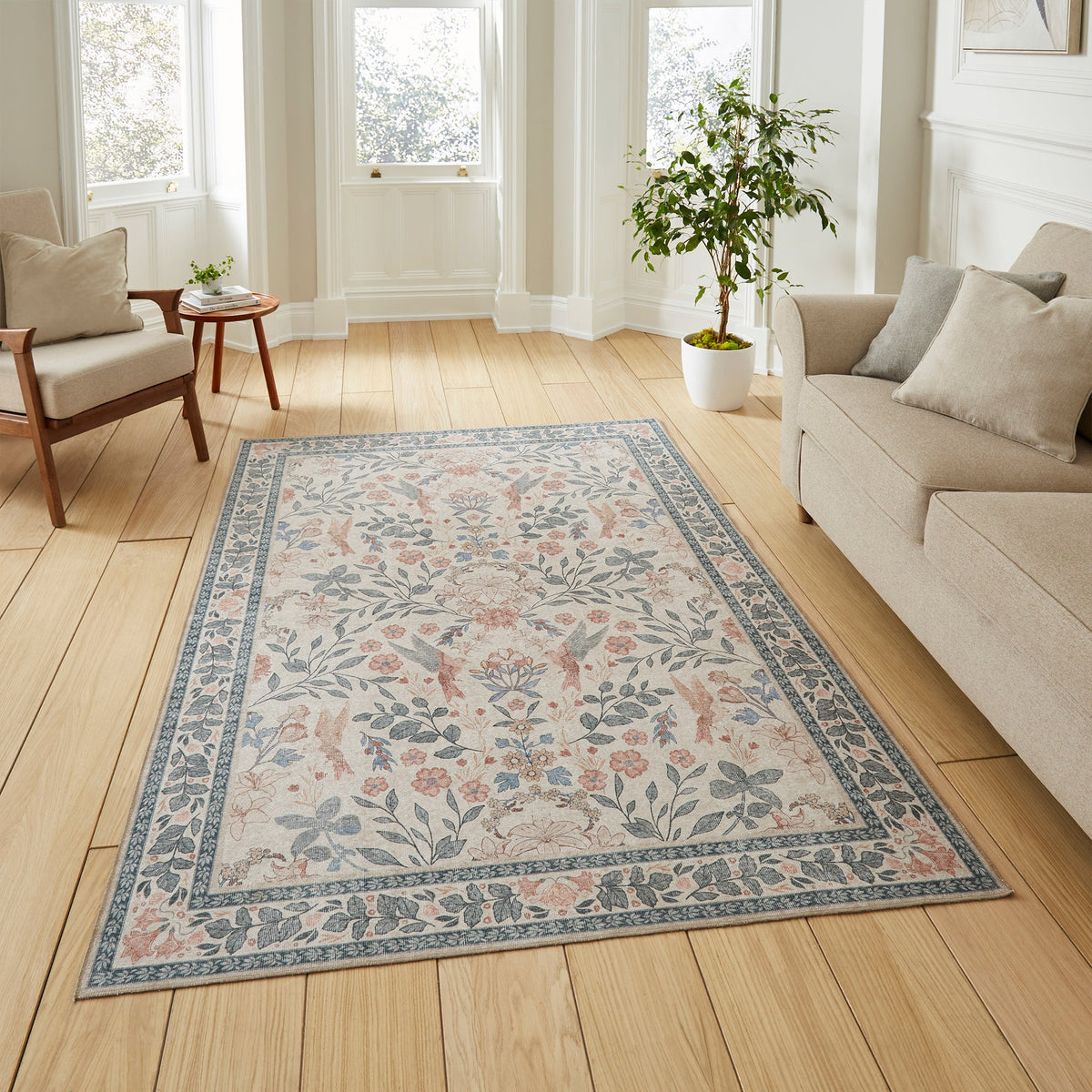 Rosa Classic Floral Print Rug