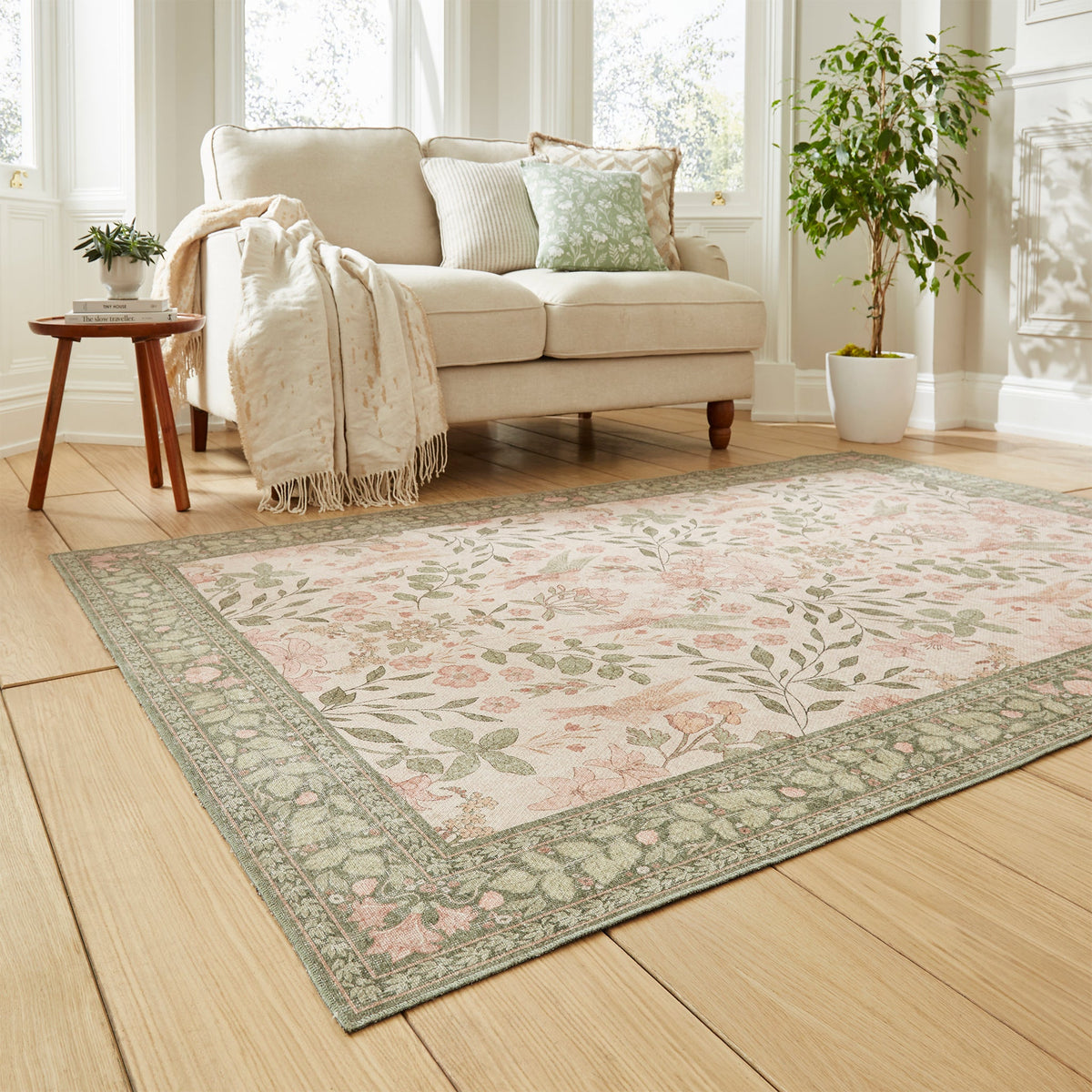 Rosa Classic Floral Print Rug