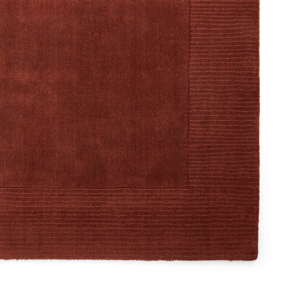 Lauder Plain Wool Border Rug