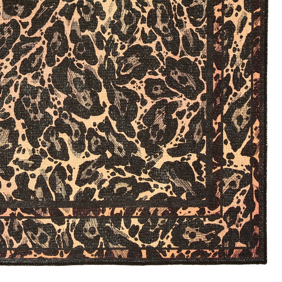 Leopard Washable Flatweave Rug