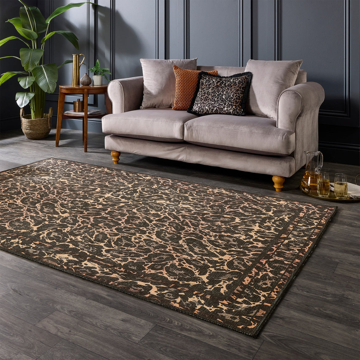 Leopard Washable Flatweave Rug