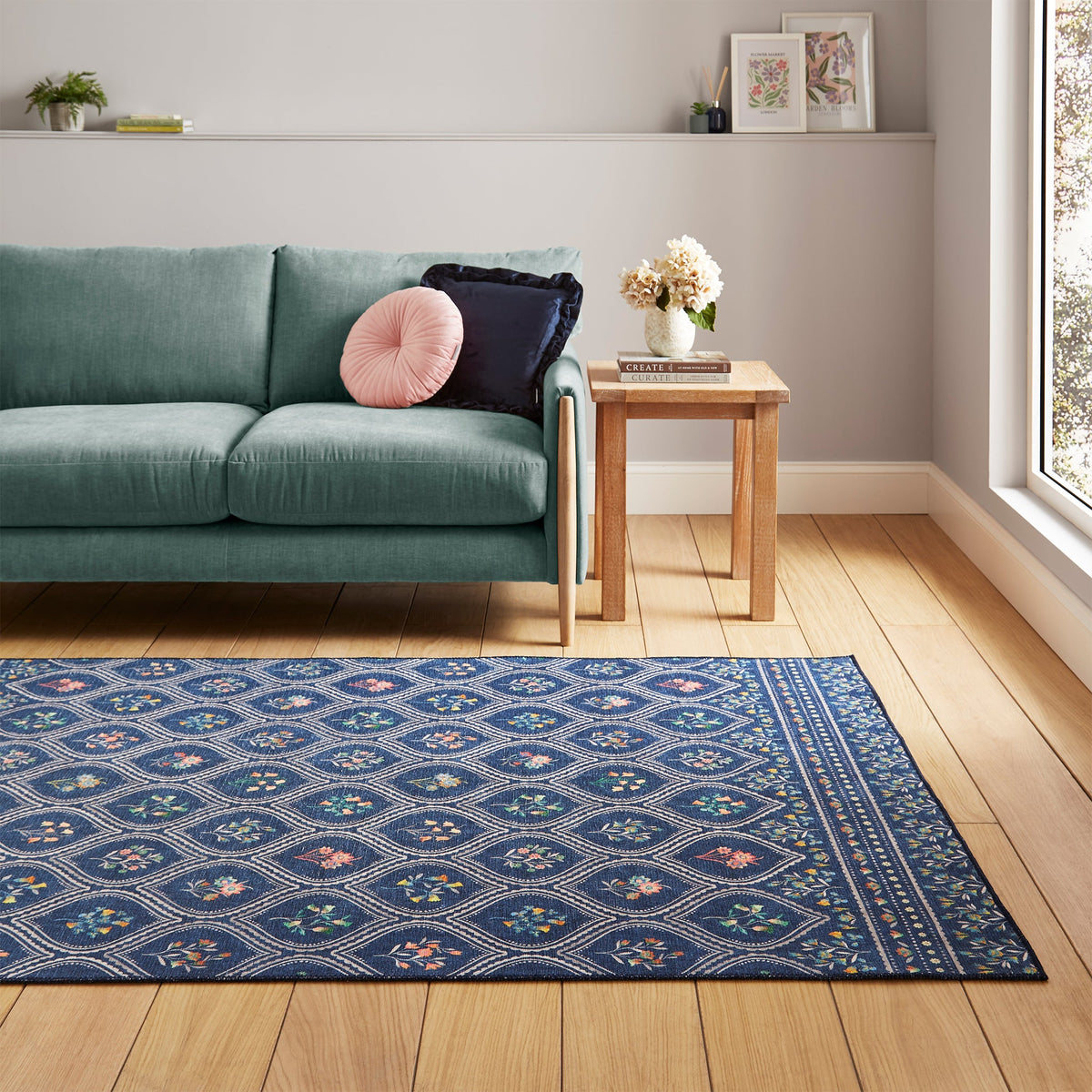 Cameo Floral Washable Rug