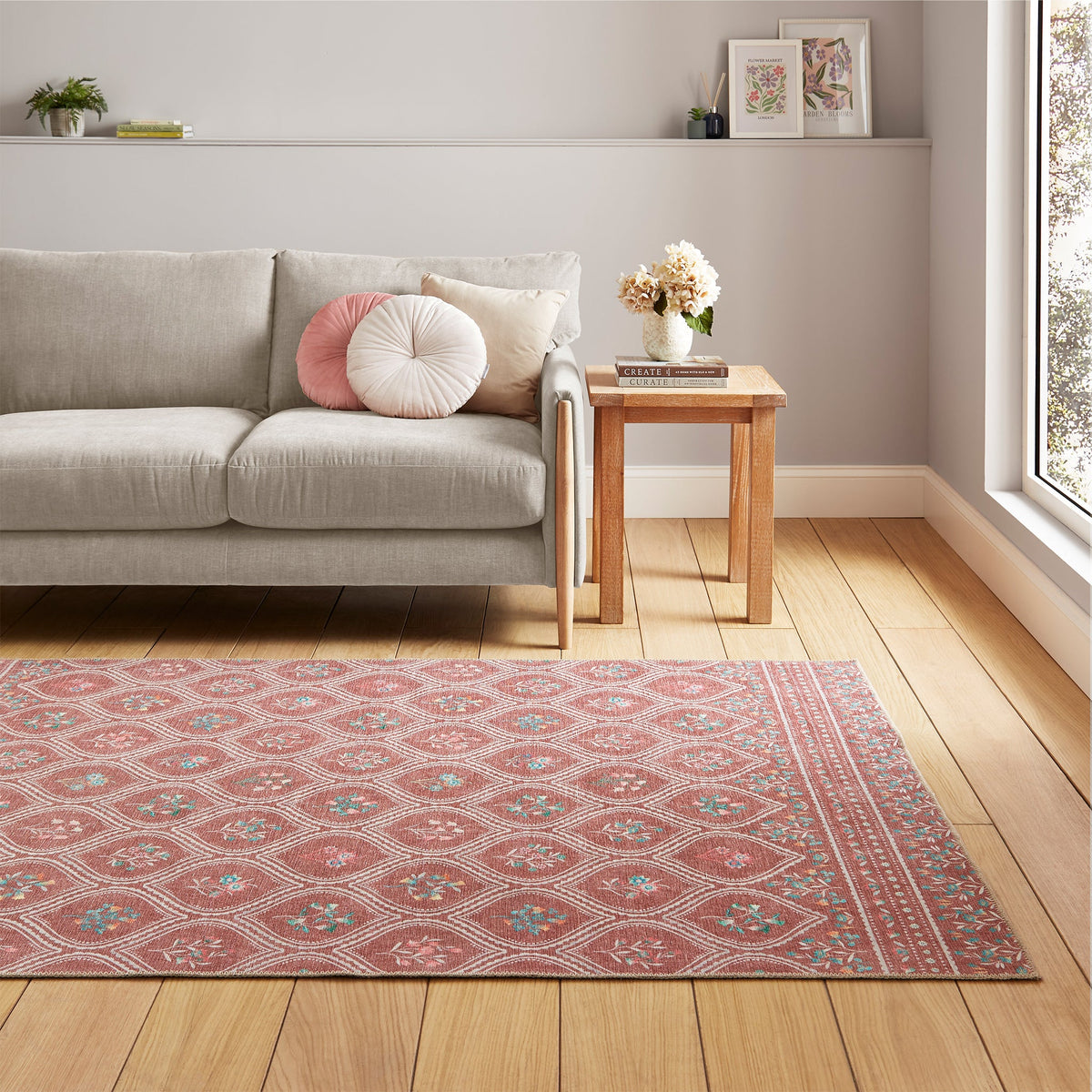 Cameo Floral Washable Rug