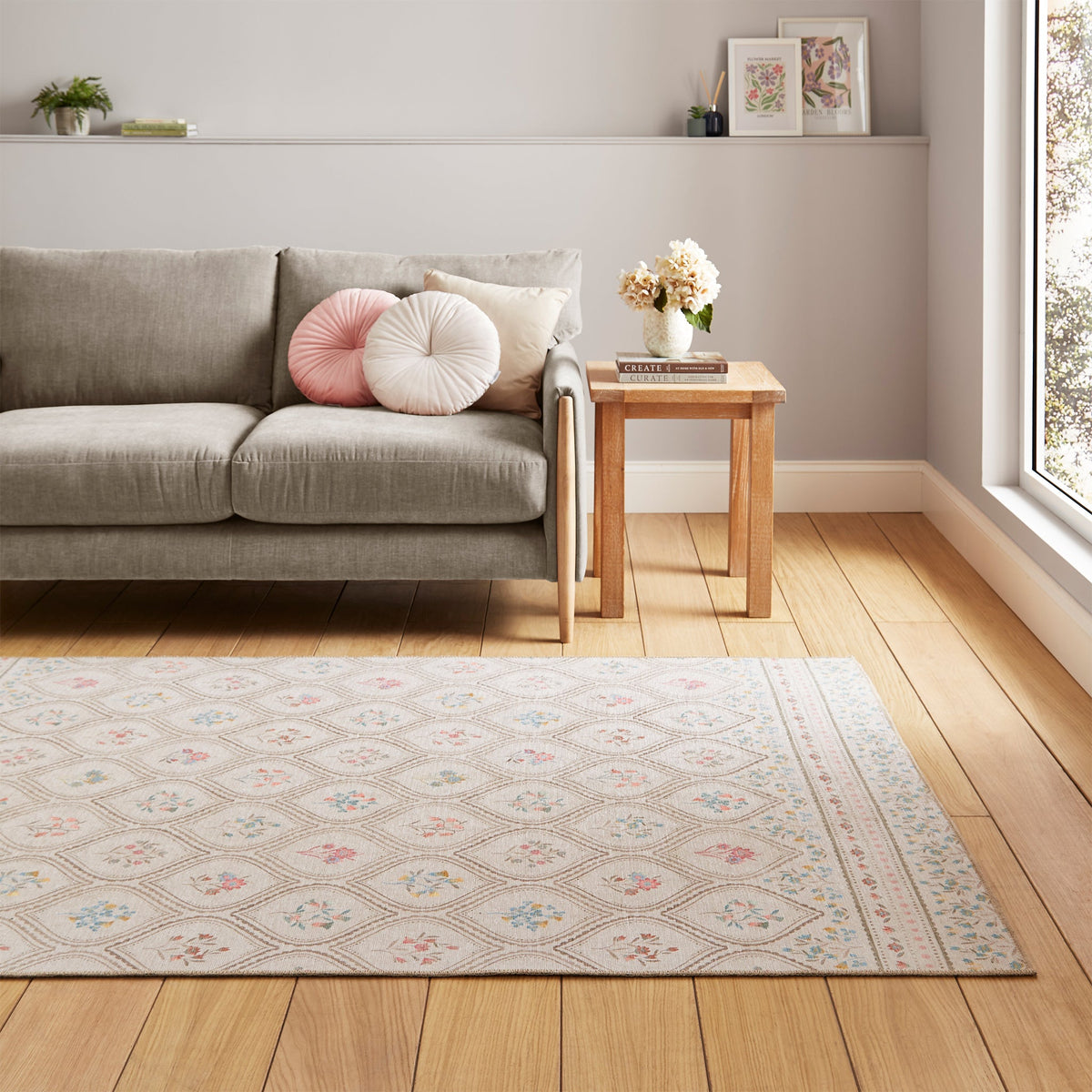 Cameo Floral Washable Rug