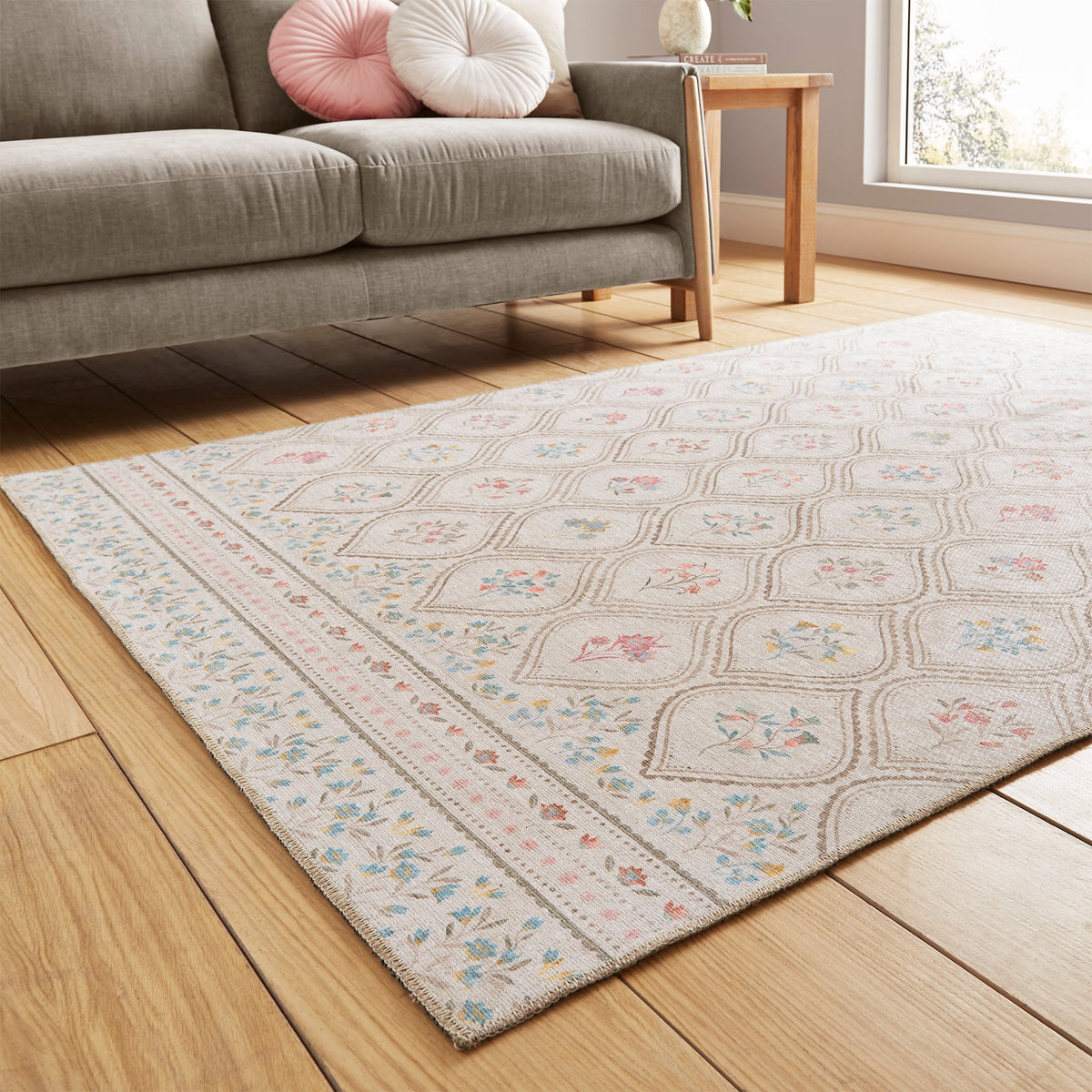 Cameo Floral Washable Rug