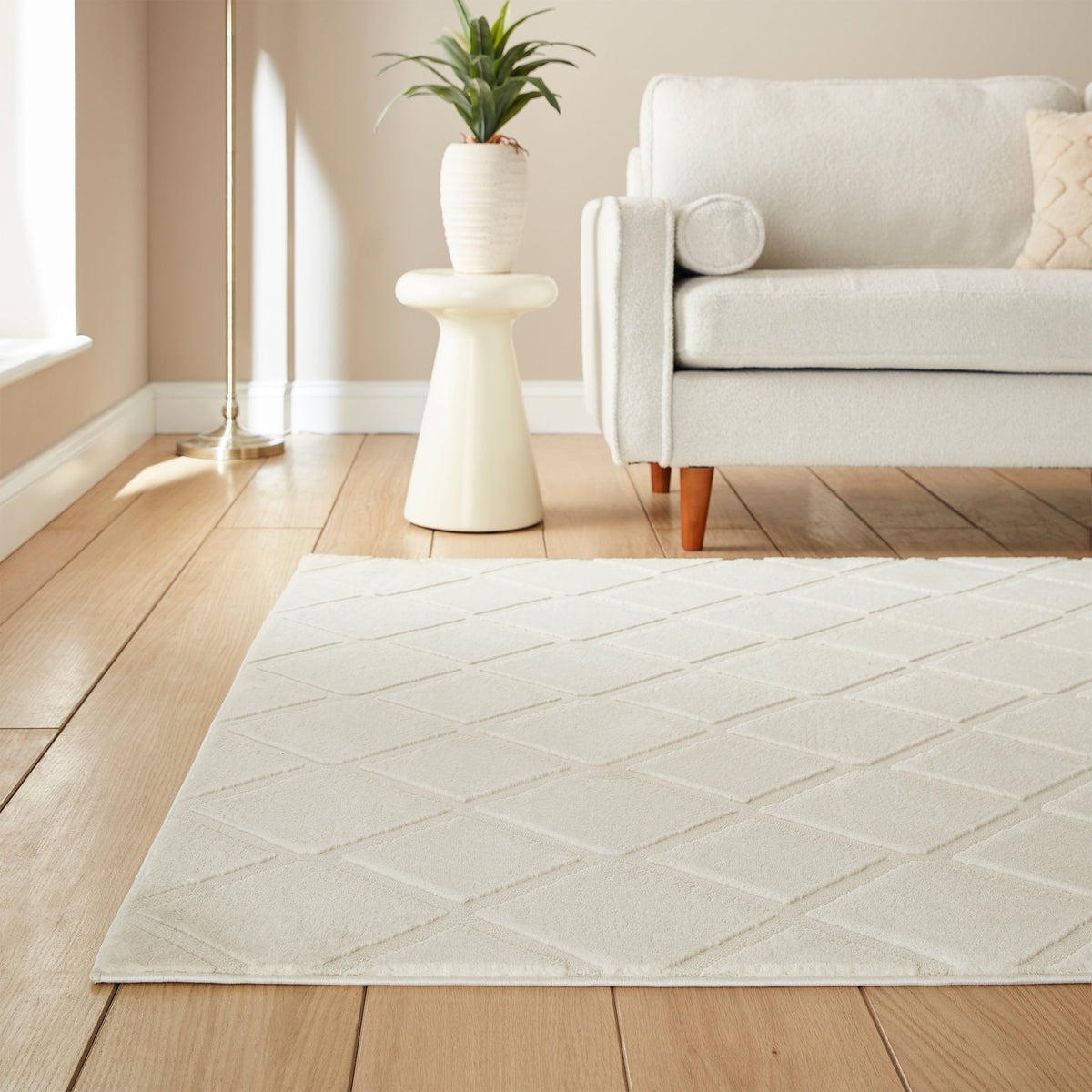 Cosy Diamond Washable Rug