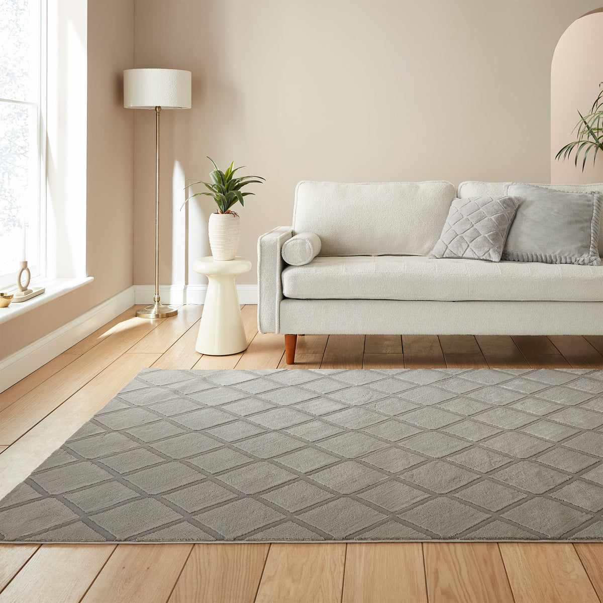 Cosy Diamond Washable Rug