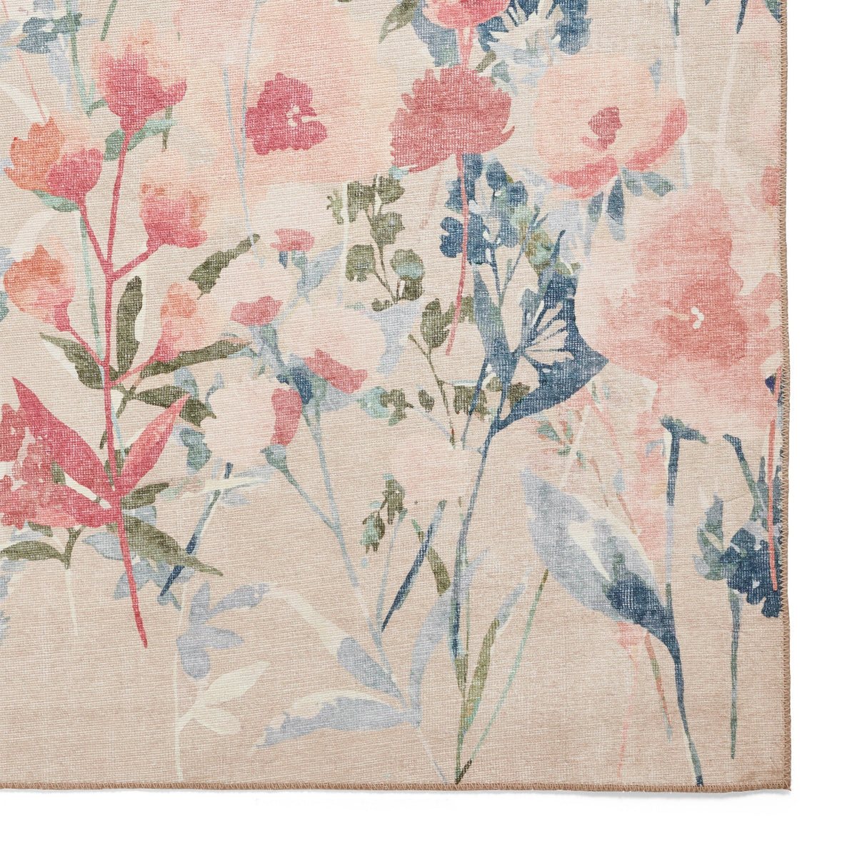 Country Floral Washable Rug