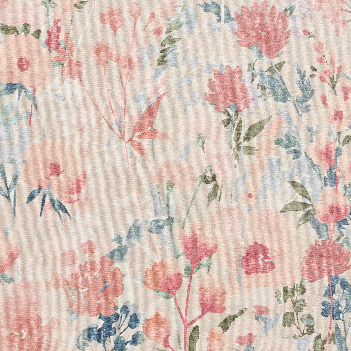 Country Floral Washable Rug