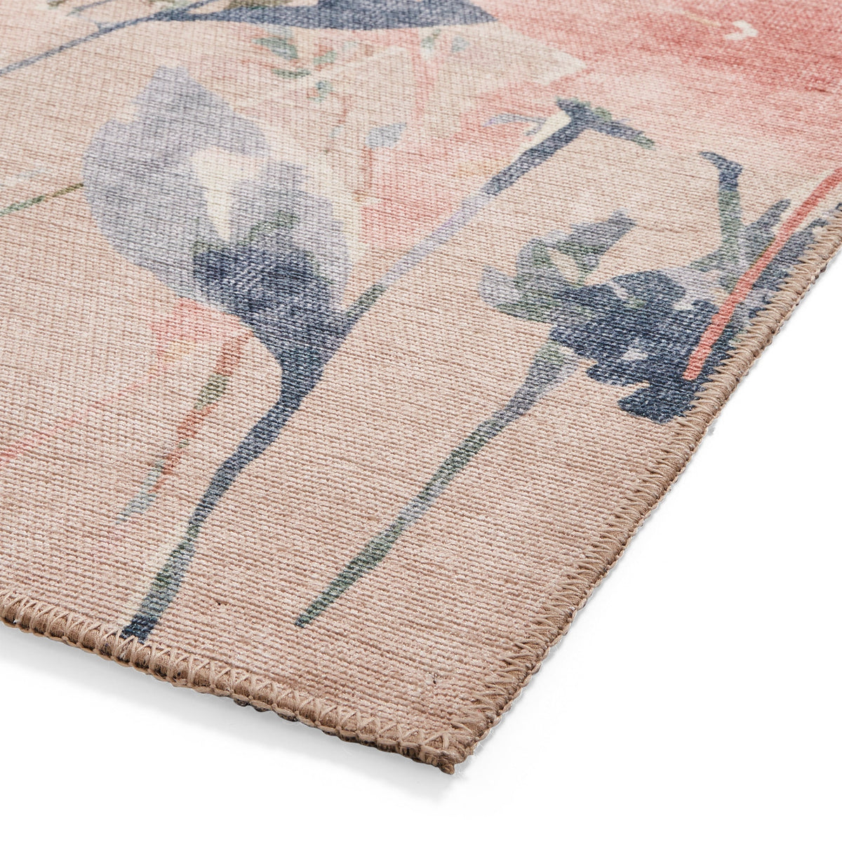 Country Floral Washable Rug