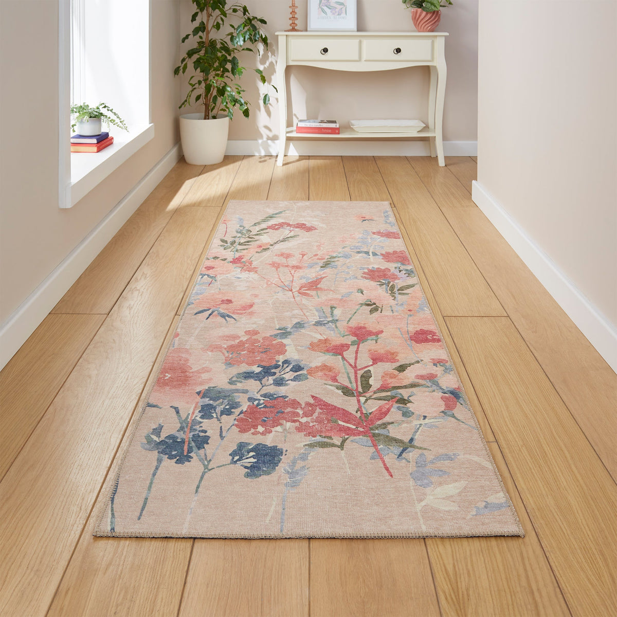 Country Floral Washable Rug