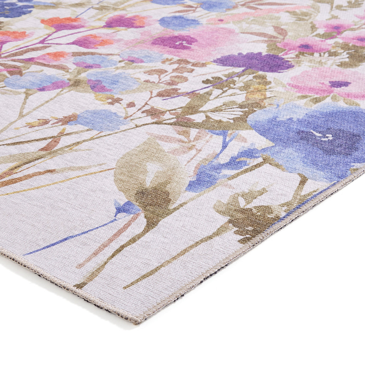 Country Floral Washable Rug