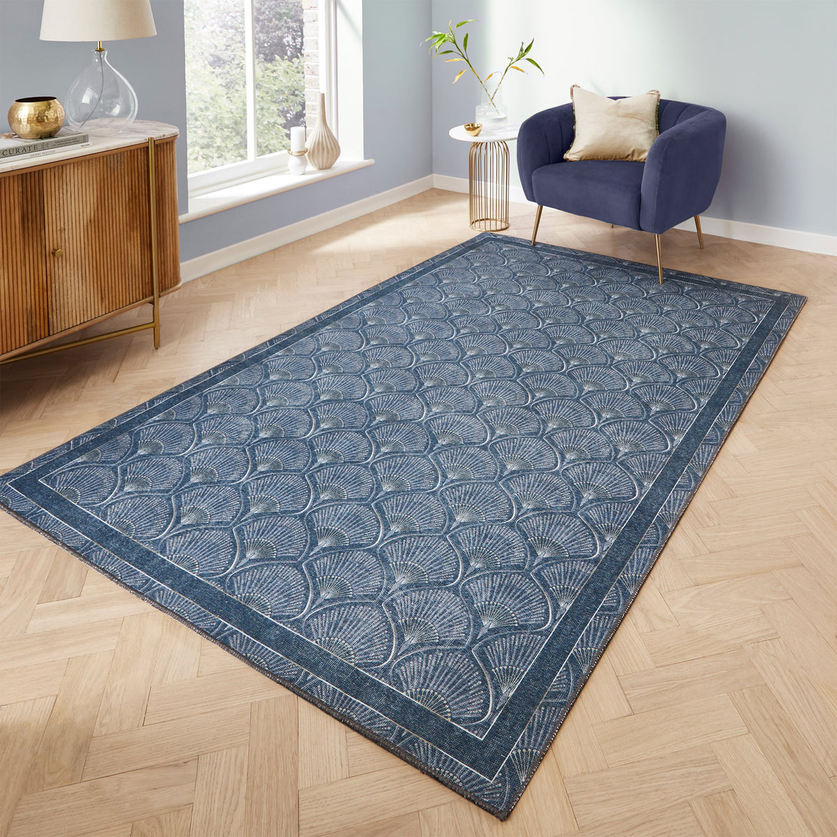 Deco Peacock Washable Rug