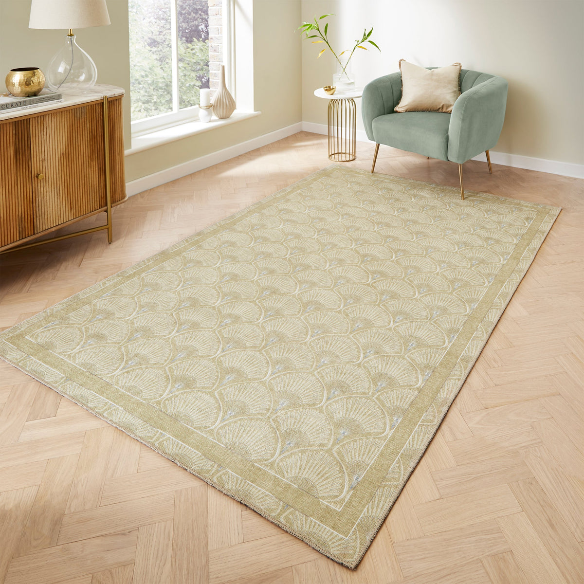 Deco Peacock Washable Rug