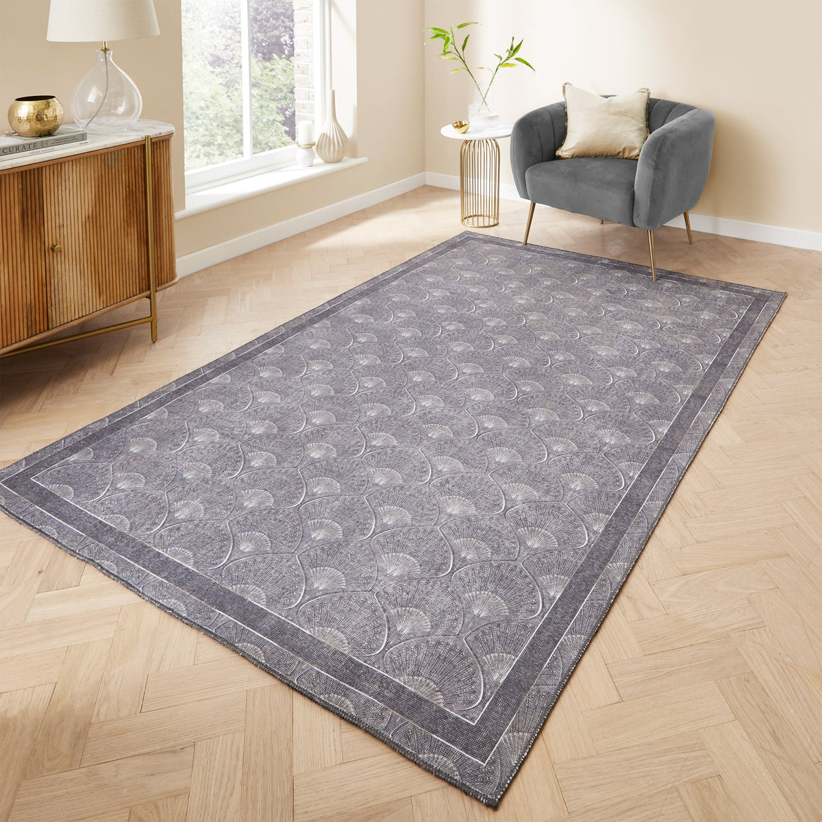 Deco Peacock Washable Rug