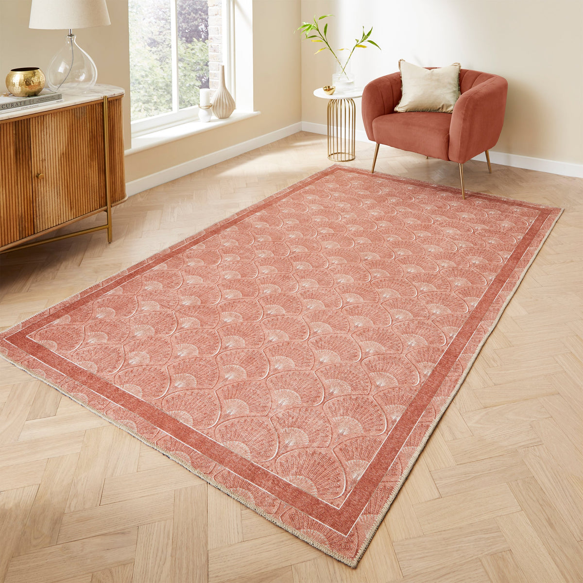 Deco Peacock Washable Rug
