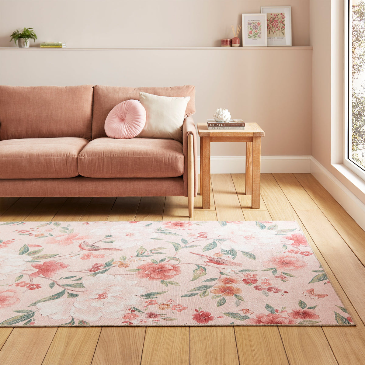 Pippa Floral Washable Rug