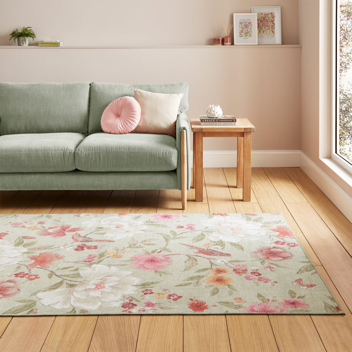 Pippa Floral Washable Rug