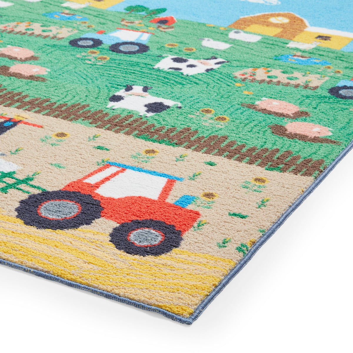 Kids Farmyard Animals Washable Rug