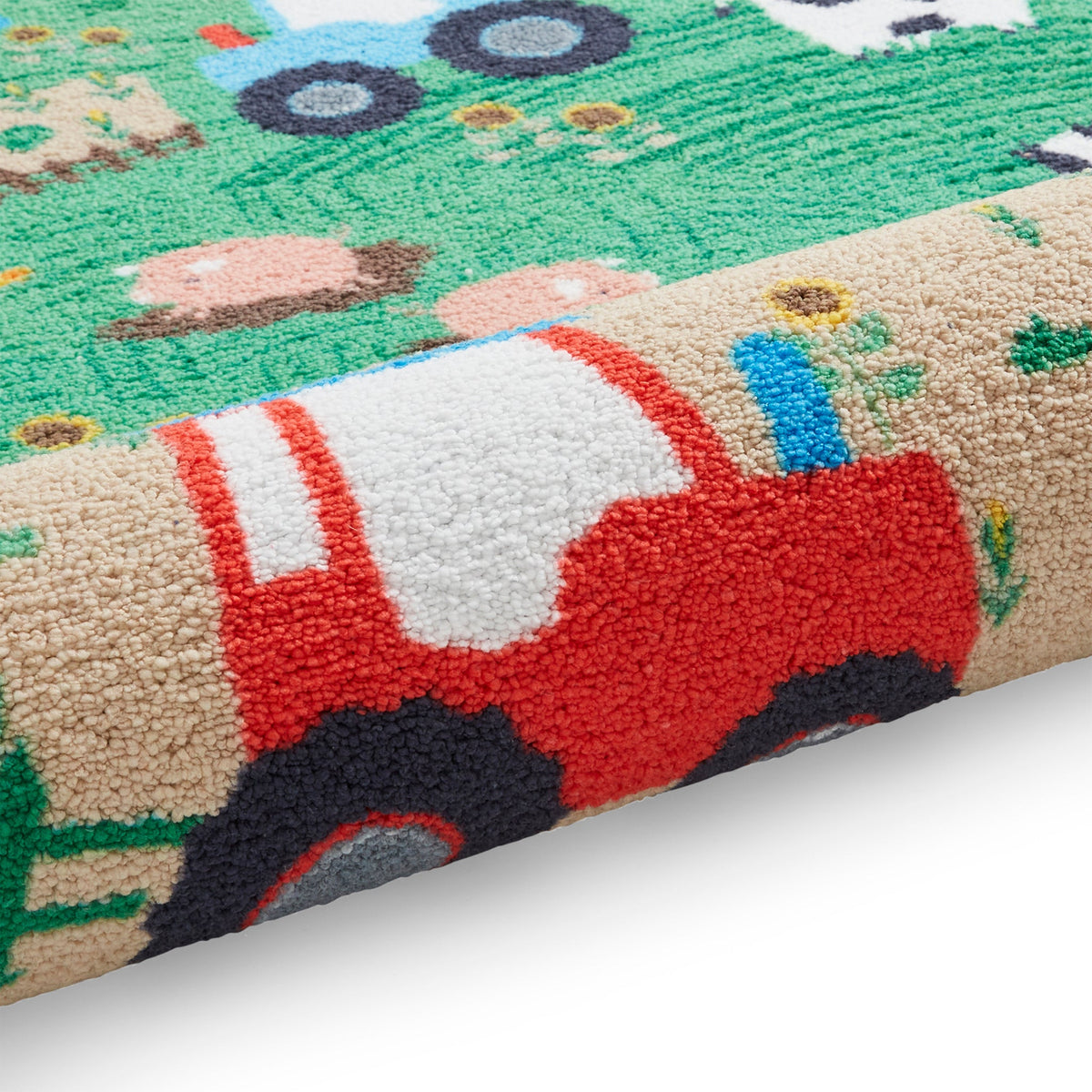 Kids Farmyard Animals Washable Rug
