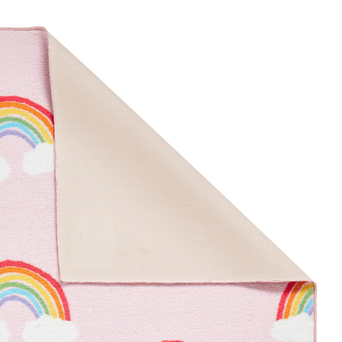 Kids Rainbow Hearts Washable Rug