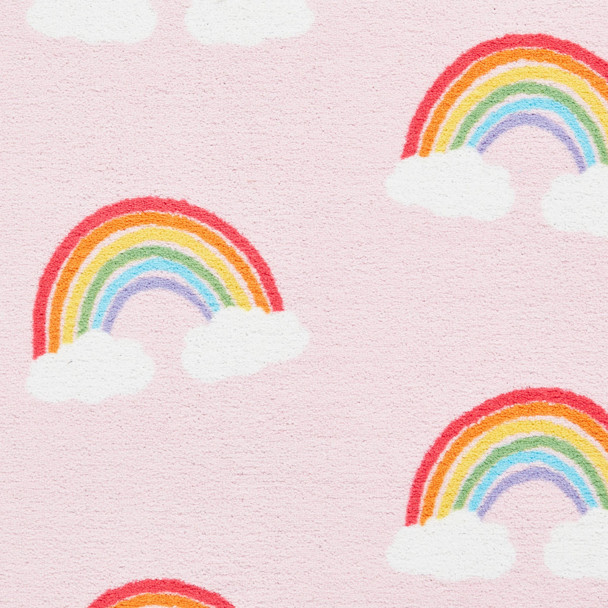 Kids Rainbow Hearts Washable Rug