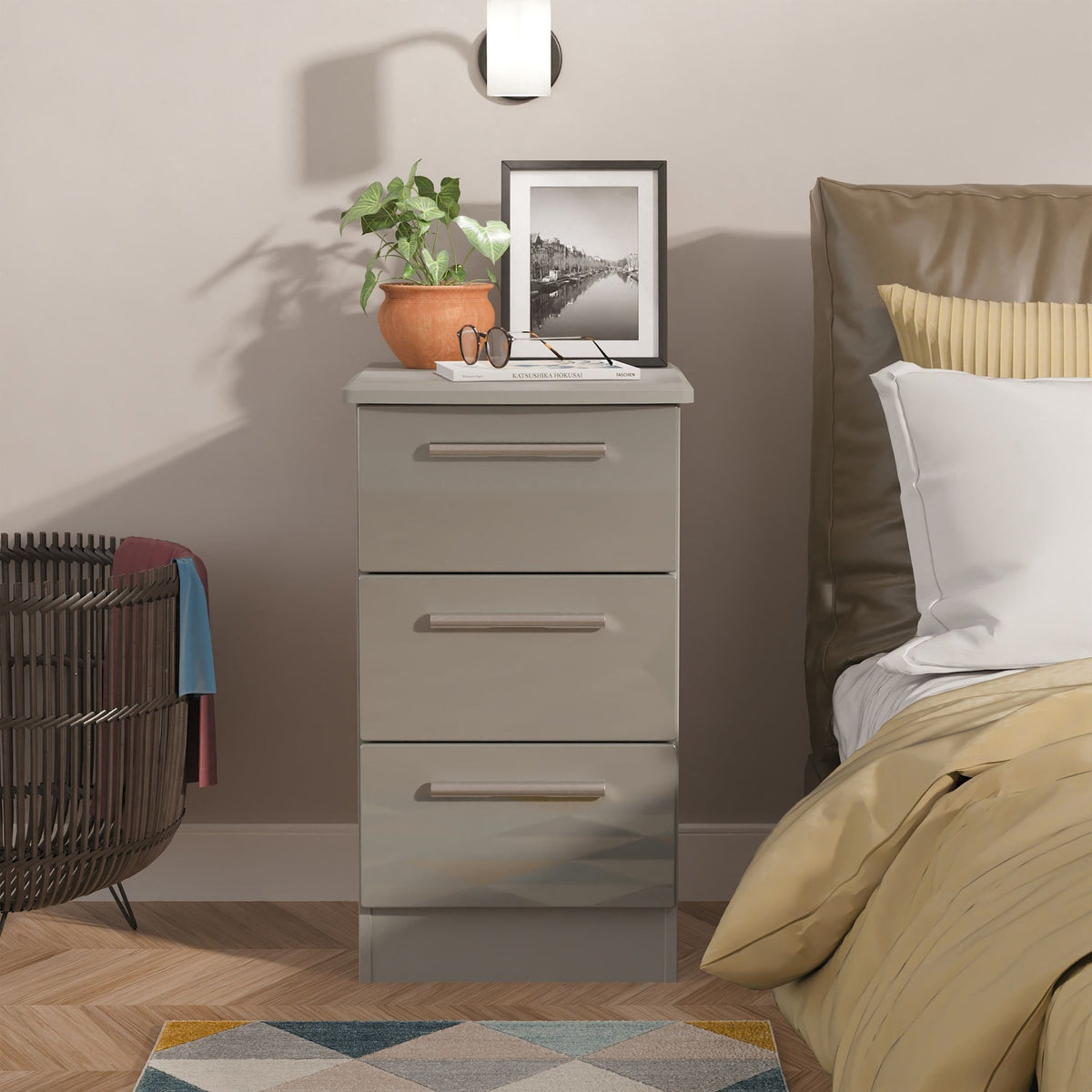 Penmere 3 Drawer Bedside Table