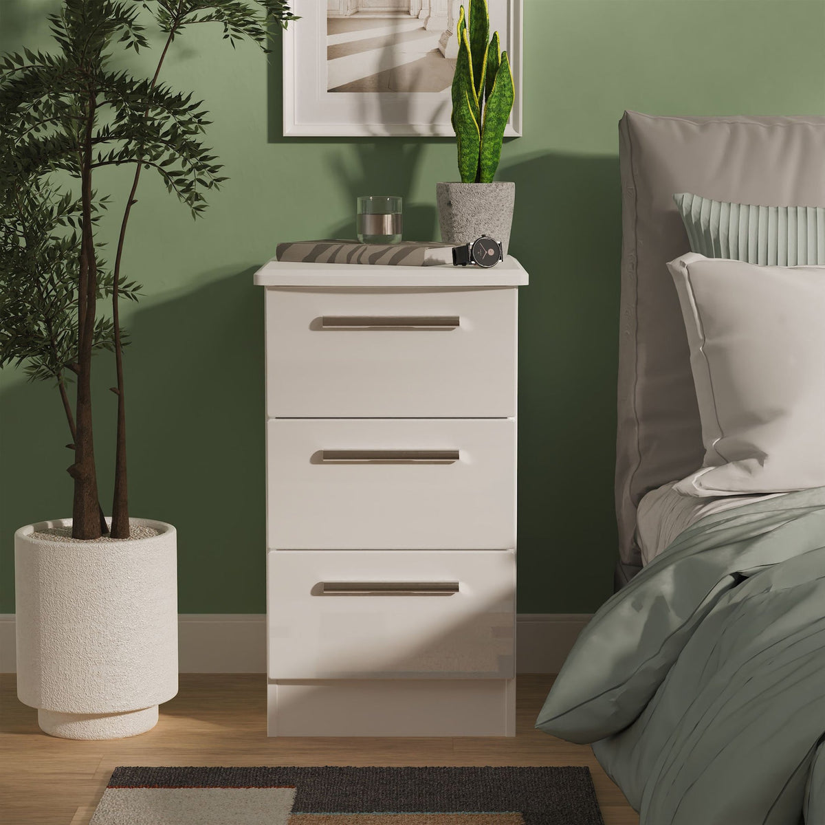 Penmere 3 Drawer Bedside Table