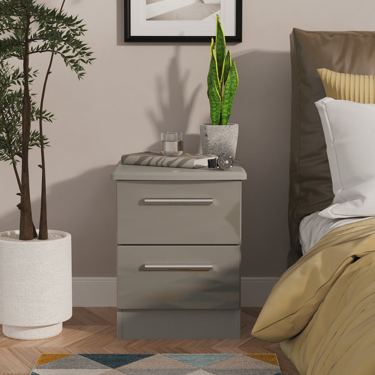 Penmere 2 Drawer Bedside Table