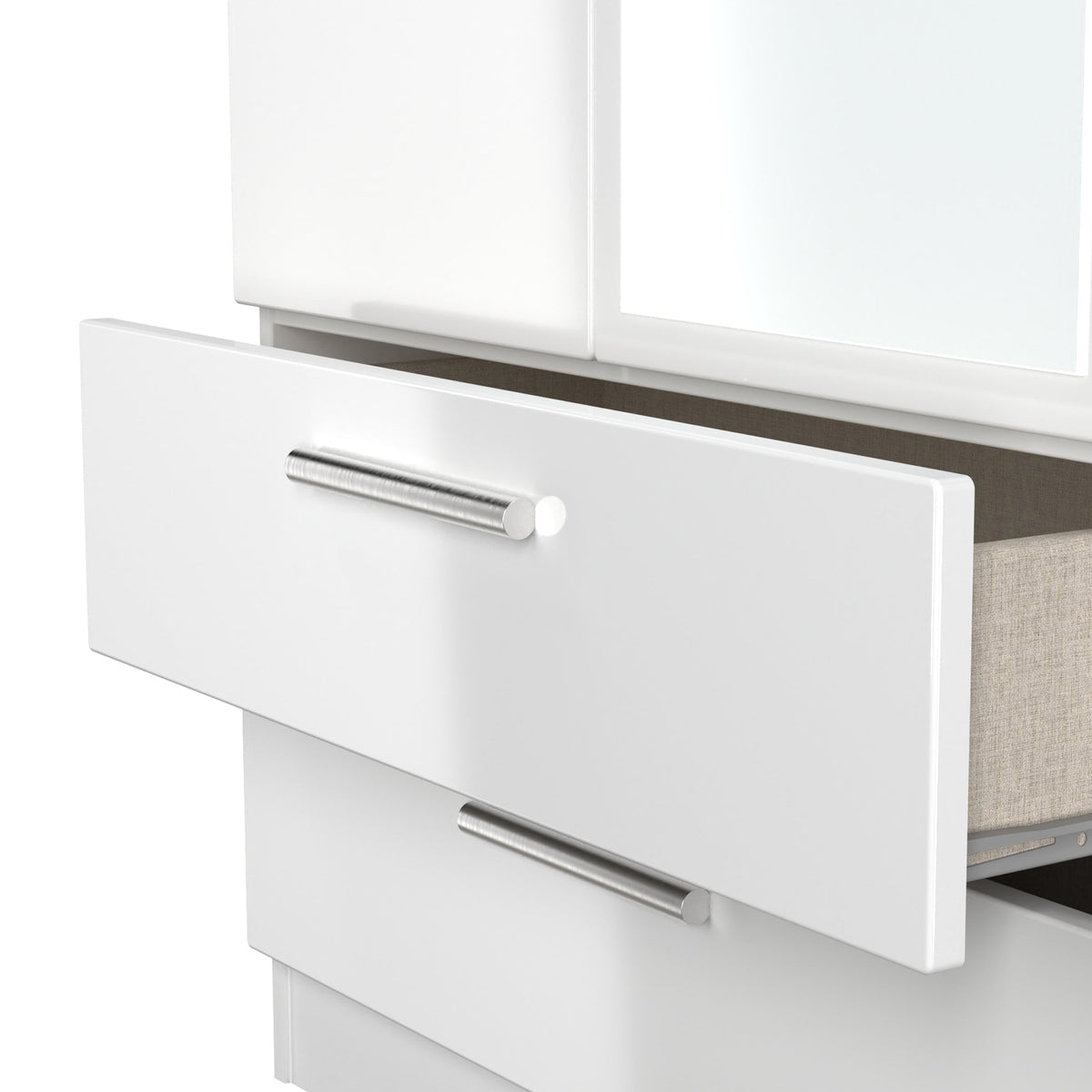 Penmere Double Mirrored Wardrobe With Drawers