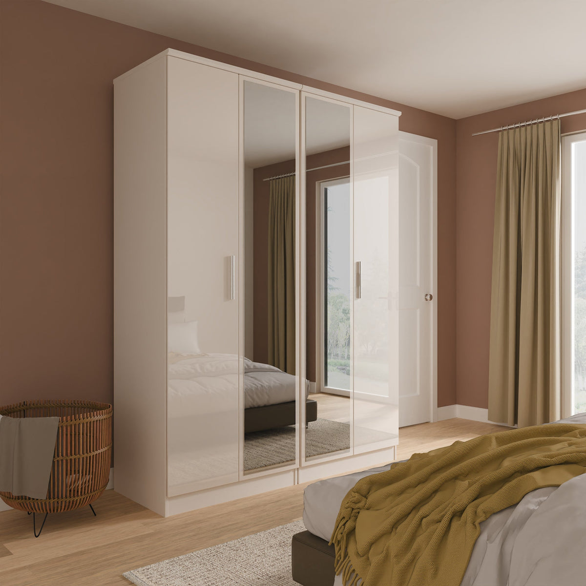 Penmere 4 Door Mirrored Wardrobe