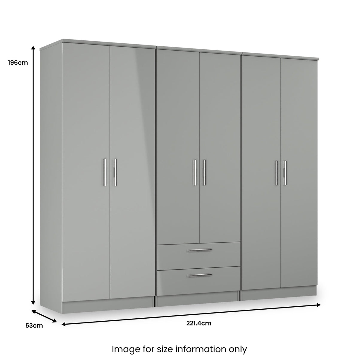 Penmere 6 Door Wardrobe With Drawers