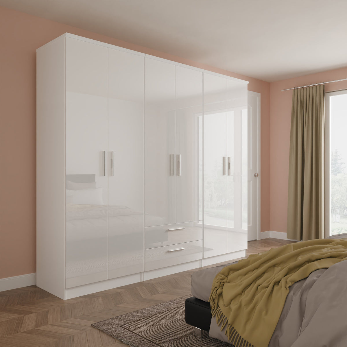 Penmere 6 Door Wardrobe With Drawers