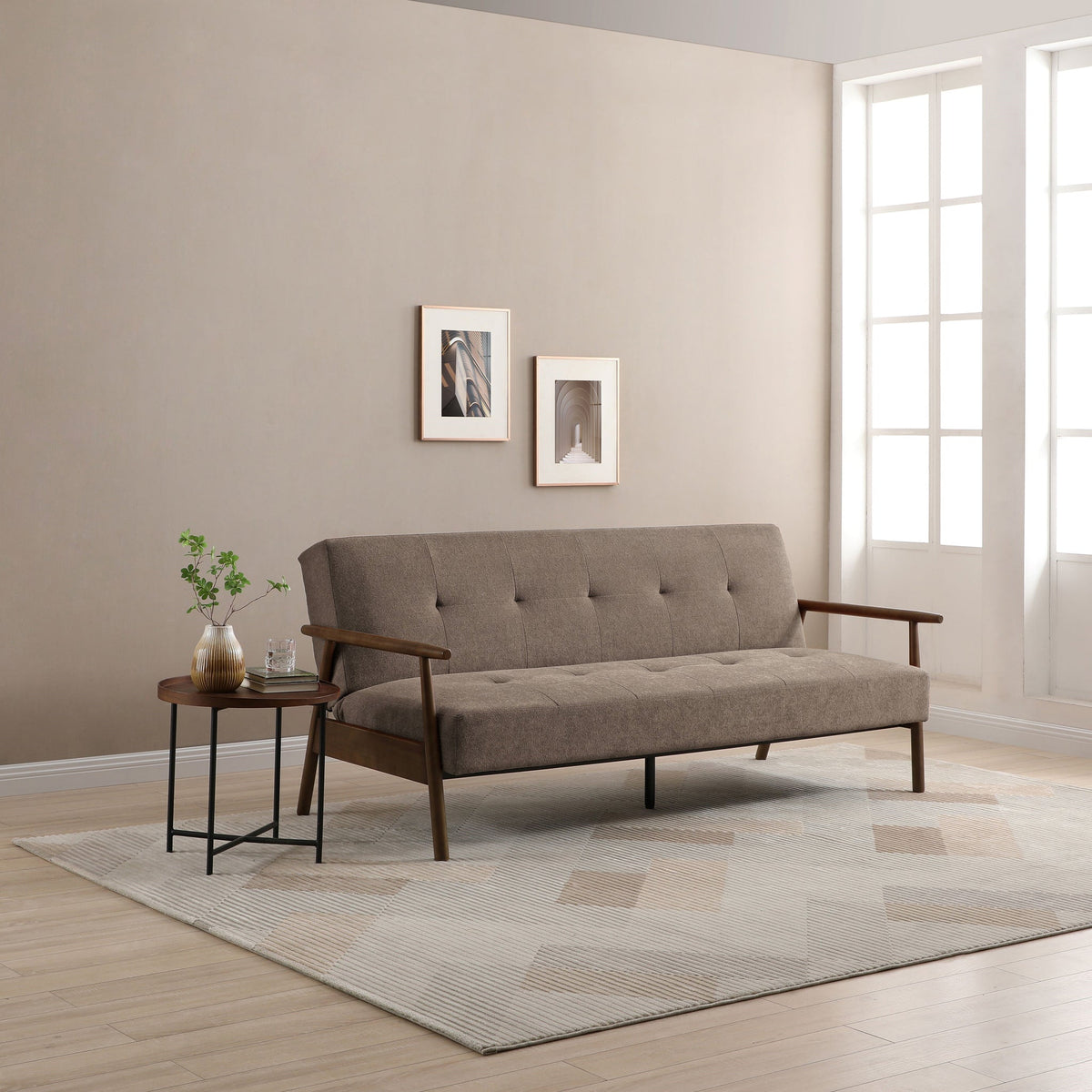 Frazier 3 Seater Button Back Sofa Bed
