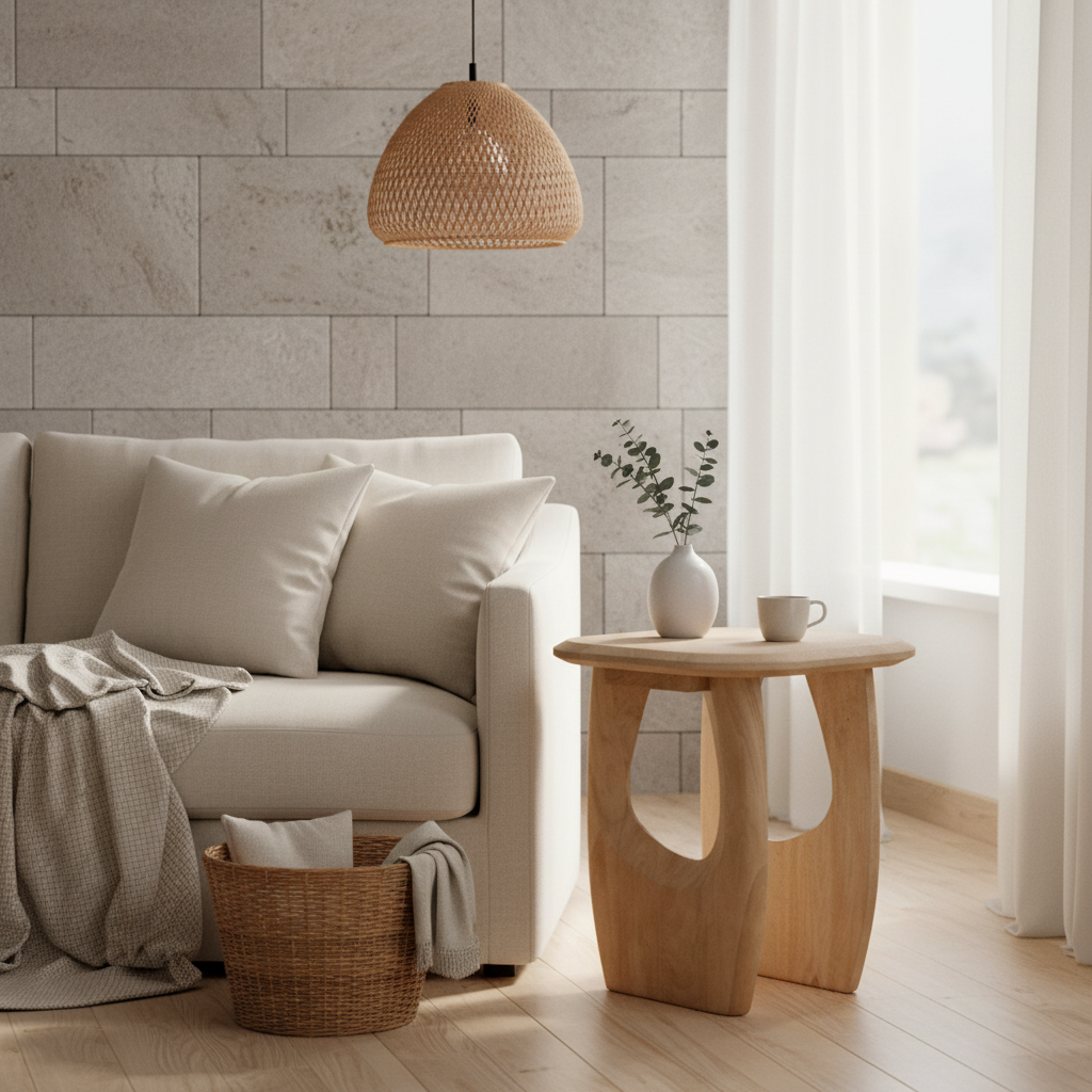 Kanso Mango Wood Lamp Table