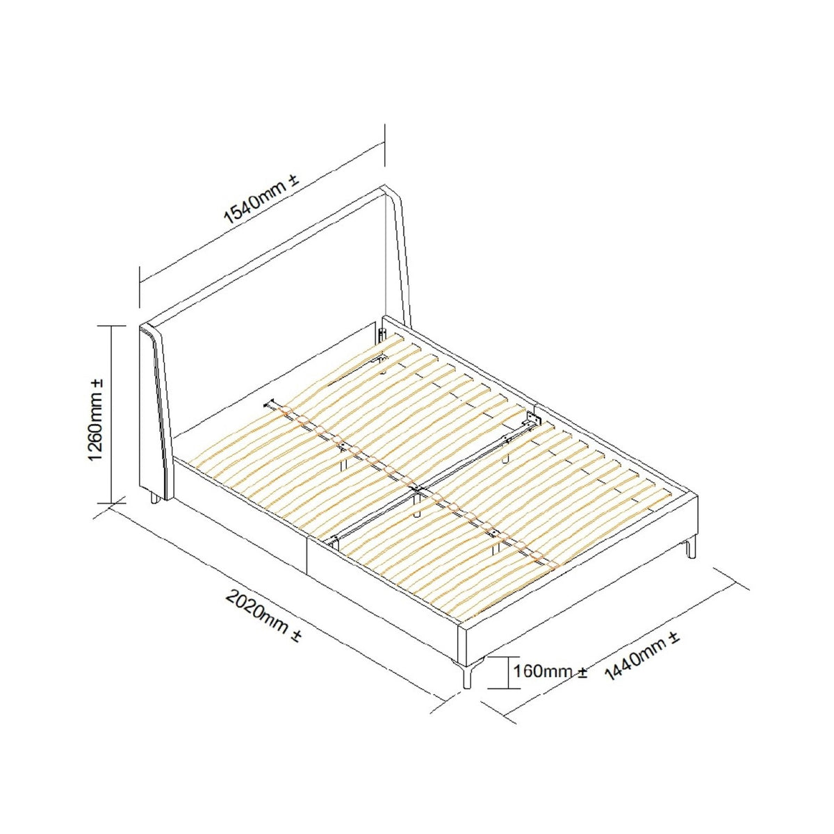 Russell Chenille Bed Frame