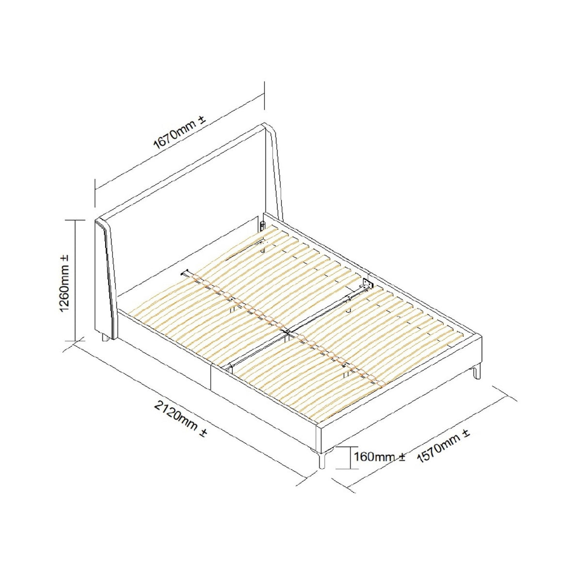 Russell Chenille Bed Frame