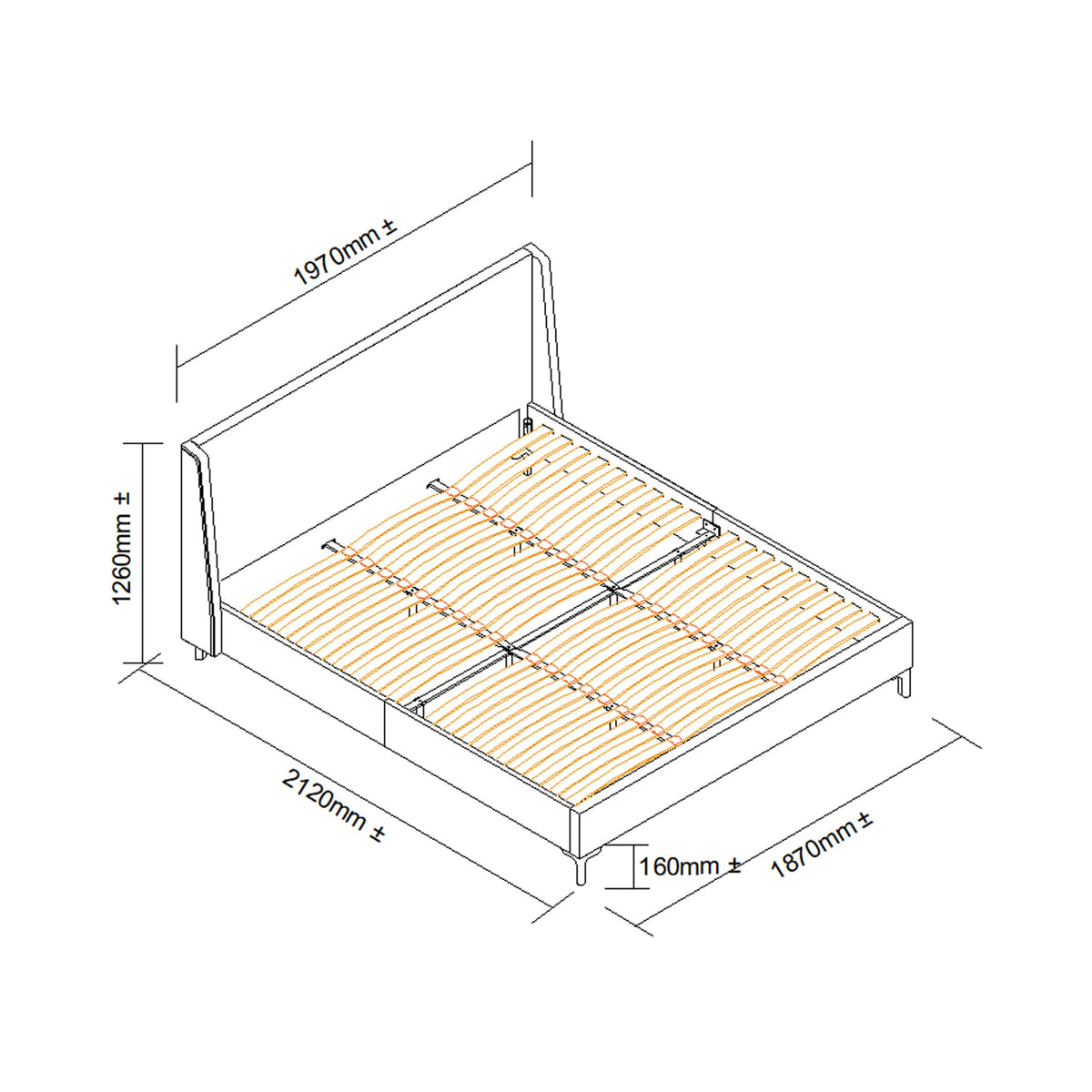 Russell Chenille Bed Frame