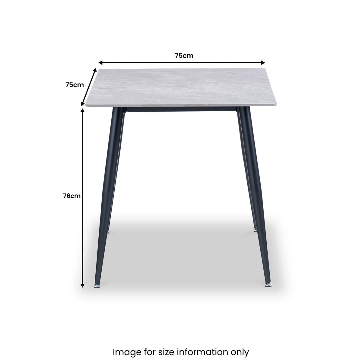 Avril Grey 75cm Sintered Stone Dining Table