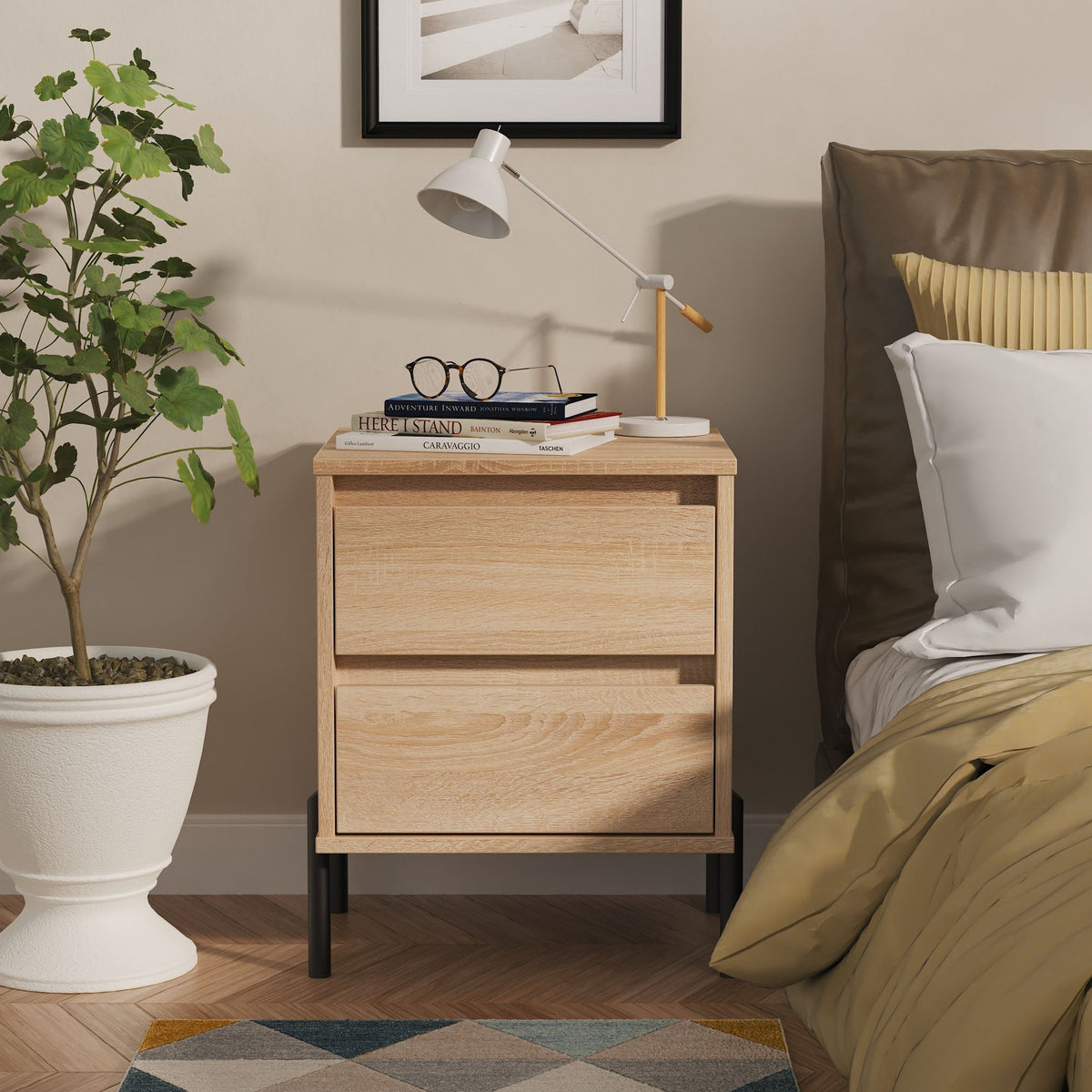 Axton 2 Drawer Bedside Table