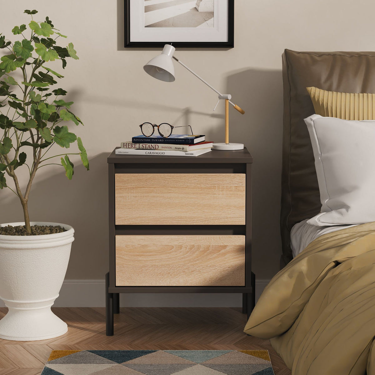 Axton 2 Drawer Bedside Table