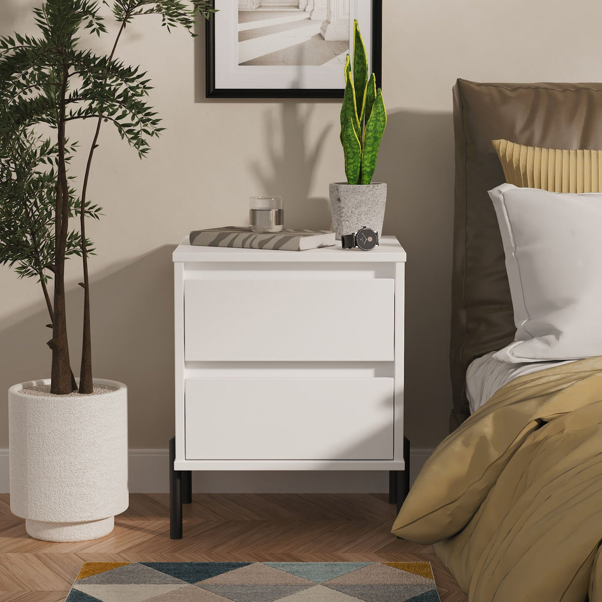 Axton 2 Drawer Bedside Table
