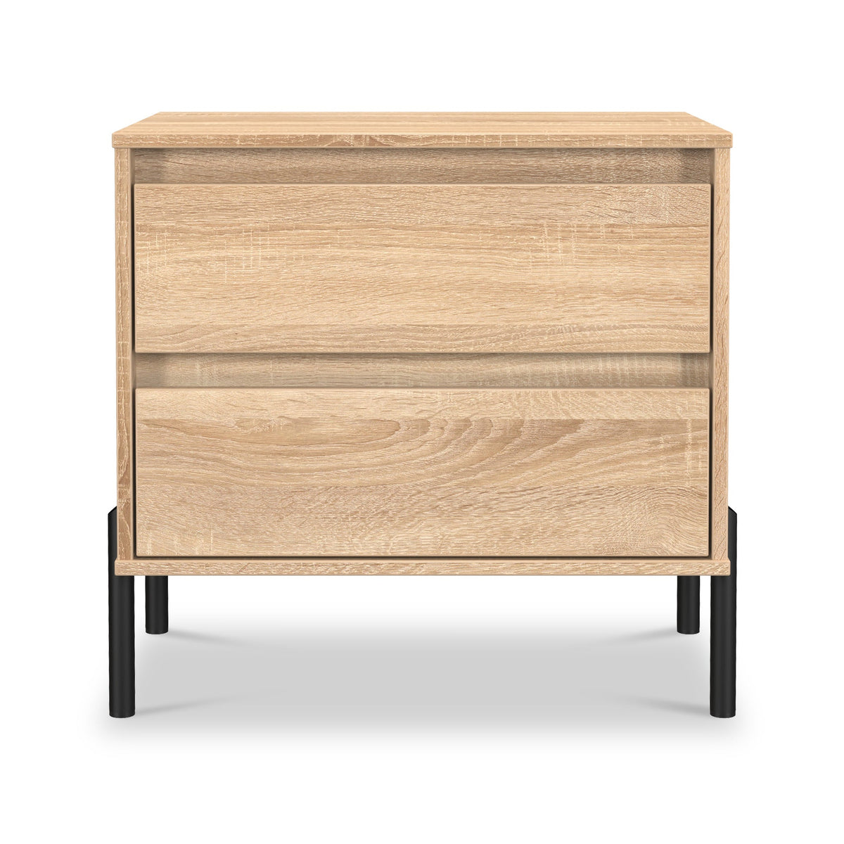 Axton 2 Drawer Wide Bedside Table