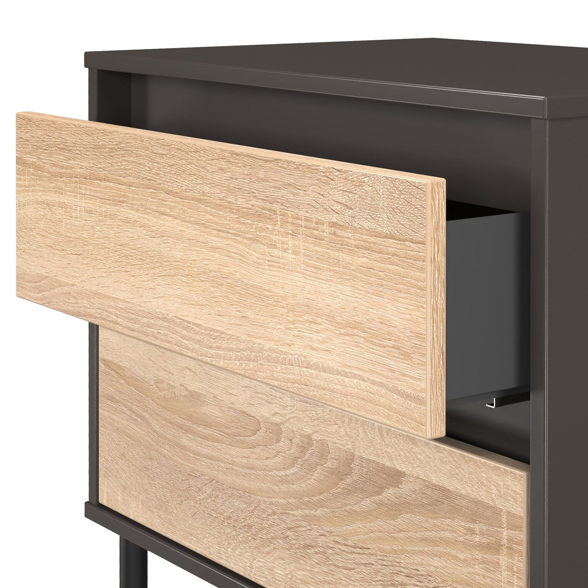 Axton 2 Drawer Wide Bedside Table