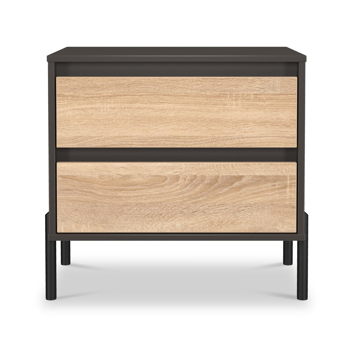 Axton 2 Drawer Wide Bedside Table
