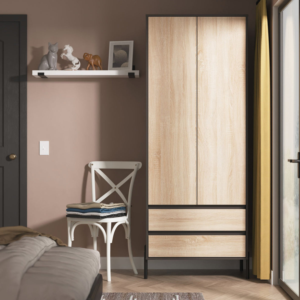 Axton Double Wardrobe & 2 Drawers