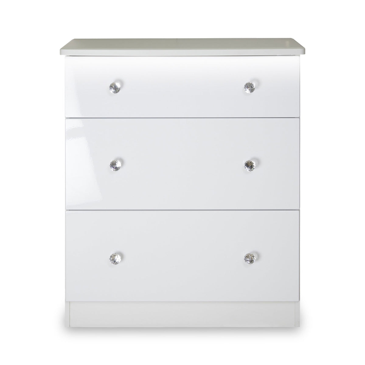 Aria White Gloss with LED Lighting 3 Drawer Deep Chest