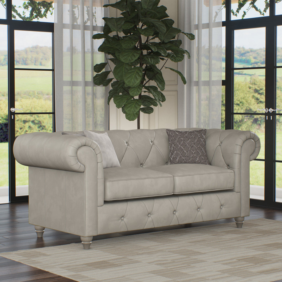 Everett Leather 2 Seater Sofa