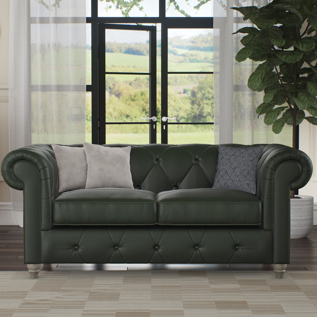 Everett Leather 2 Seater Sofa