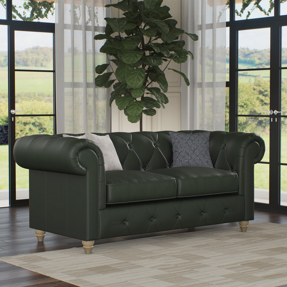 Everett Leather 2 Seater Sofa